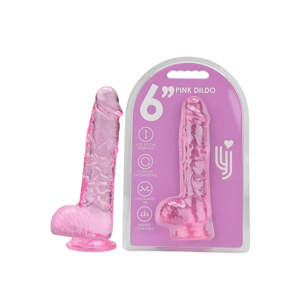 Loving Joy 6 Inch Dildo with Balls Pink
