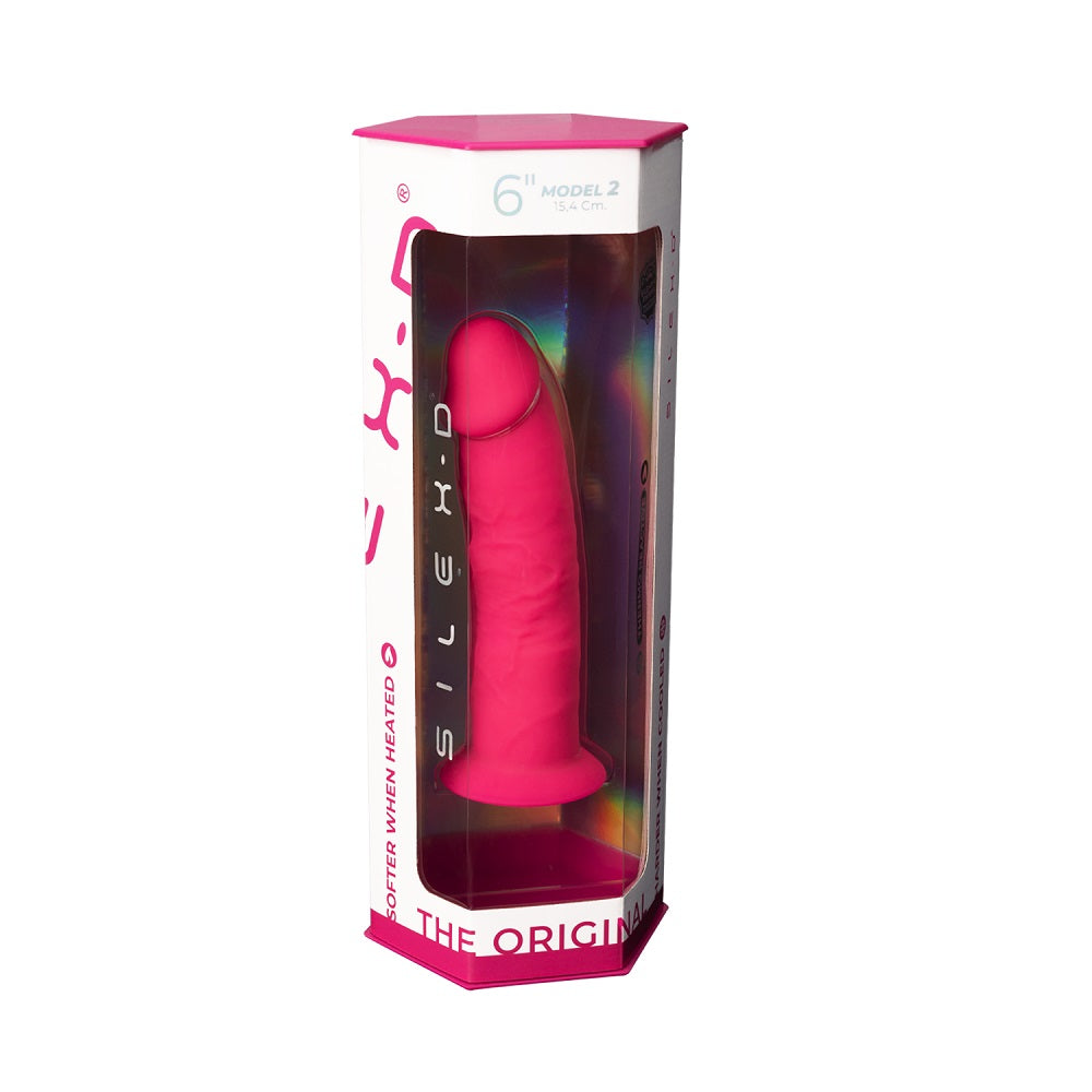 SilexD 7.5 inch Realistic Silicone Dual Density Dildo with Suction Cup Pink