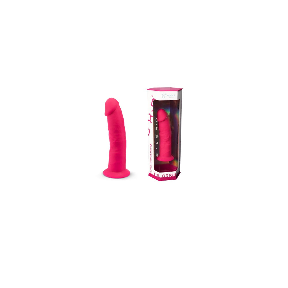 SilexD 7.5 inch Realistic Silicone Dual Density Dildo with Suction Cup Pink